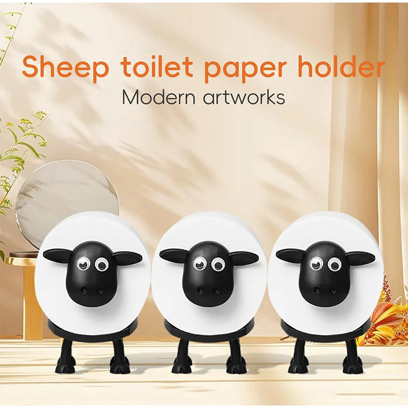 Cartoon Sheep Toilet Roll Paper Holder – Creative Tissue Holder for Living Room, Dining Table, Kitchen & Bedroom