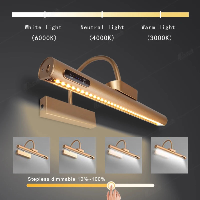 Nordic LED Indoor Wall Lamp - Gold/Black Wall Light for Home, Bedroom, Bedside, and Mirror Front