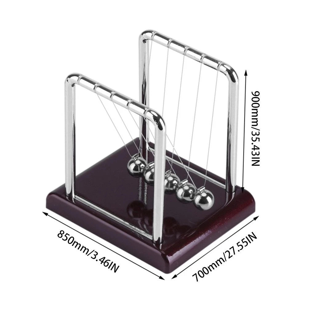 Newton's Cradle Desk Decor – Metal Pendulum Balls & Steel Balance Physics Toy