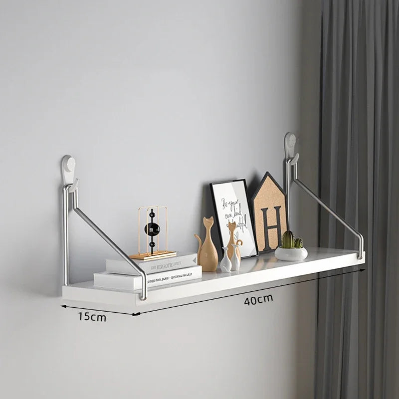 Minimalist No-Drill Wall Shelf – Floating Display Rack for Books & Decorations