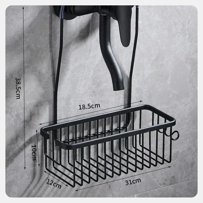 No-Drill Toilet Shower Rack – Bathroom Storage Basket for Bath Products and Accessories