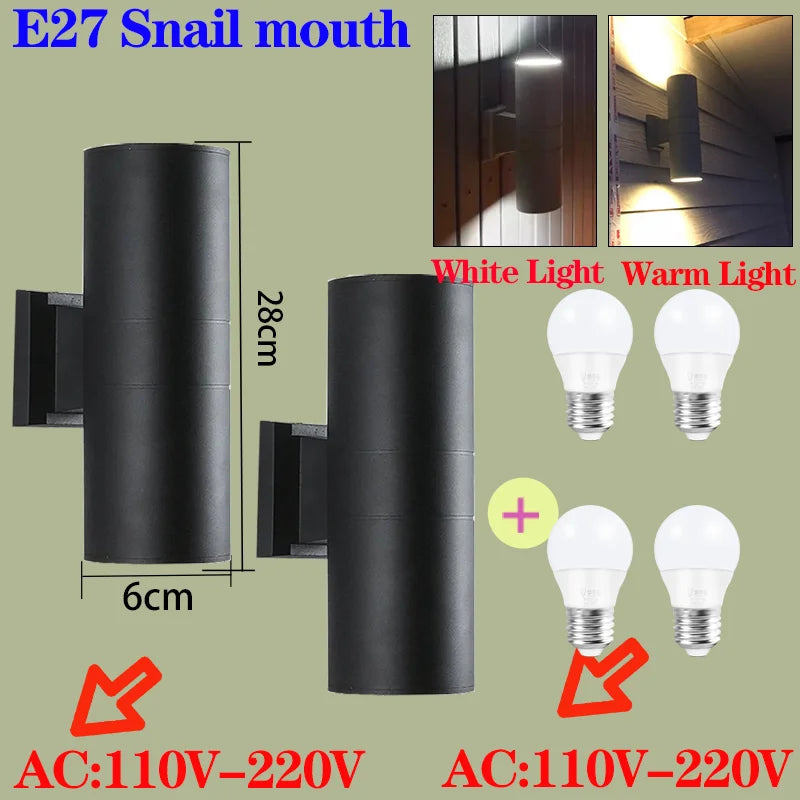 Modern LED Wall Light - Waterproof Outdoor AC 220V/110V Lamp