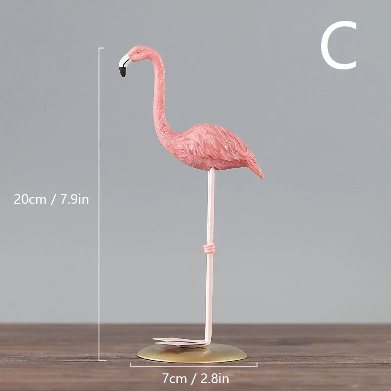 Flamingo Ornaments – Pink Resin Desktop Decorations for Home, Office, and Living Room