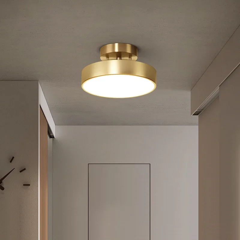 Gold Ceiling Lamp – Nordic Luxury LED Light for Corridor, Living Room, Bedroom & Kitchen Decor