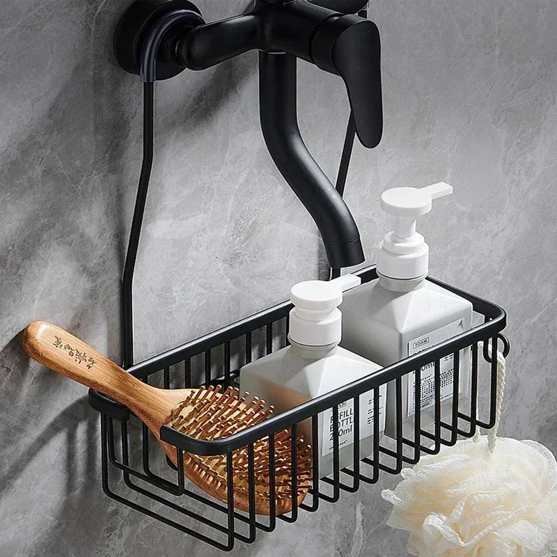 No-Drill Toilet Shower Rack – Bathroom Storage Basket for Bath Products and Accessories