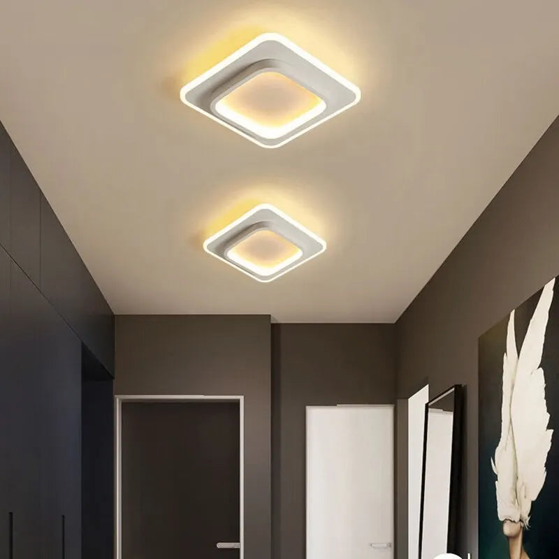 Modern LED Ceiling Light - Tri-Color Dimming Surface Mount for Bedroom, Hallway, and Living Room