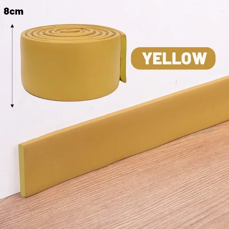 3D Thickened Skirting Wall Stickers – Self-Adhesive Anti-Collision Decorative Strips