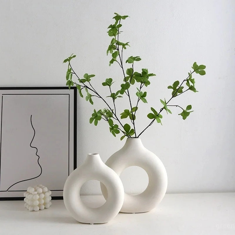 Home Flower Imitation Ceramic Plastic Flower Vase - Modern Home Décor Storage Pot