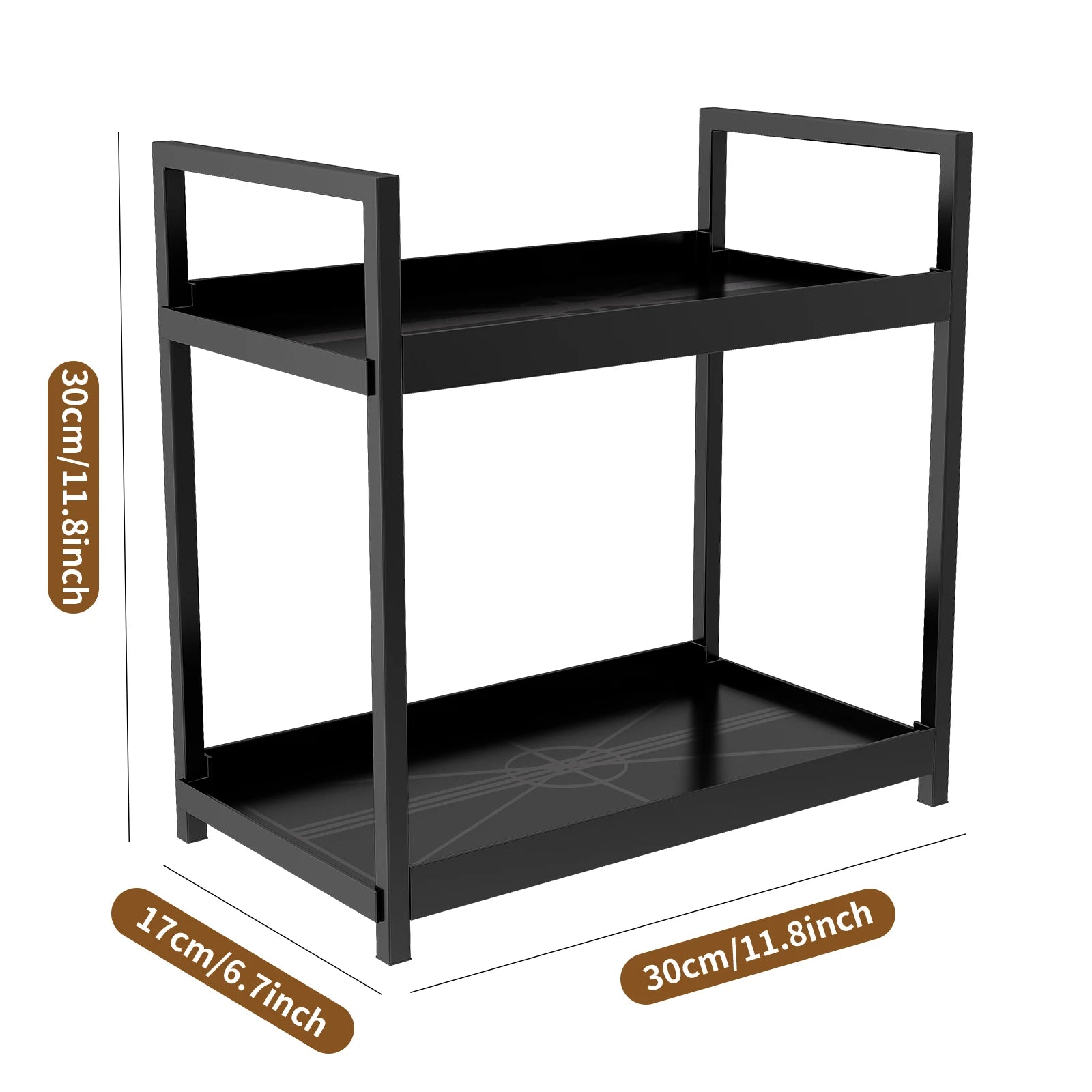 2-Tier Multifunctional Countertop Storage Rack – Large-Capacity Bathroom, Kitchen, and Living Room Organizer