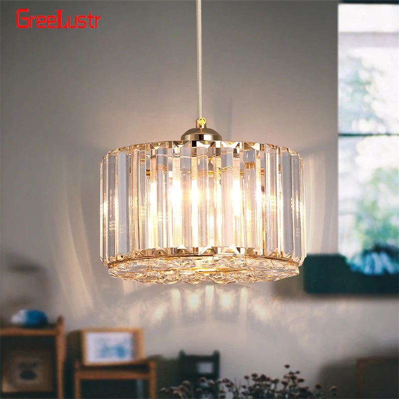 Round Luxury Crystal Chandelier Pendant Lamp for Hallway, Bedroom, Dining Room