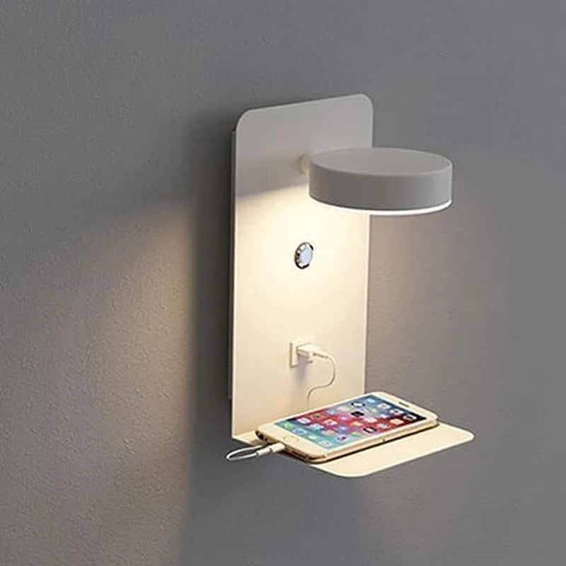 LED Wall Lamp with Switch and USB Charging Port: Modern Art Lighting