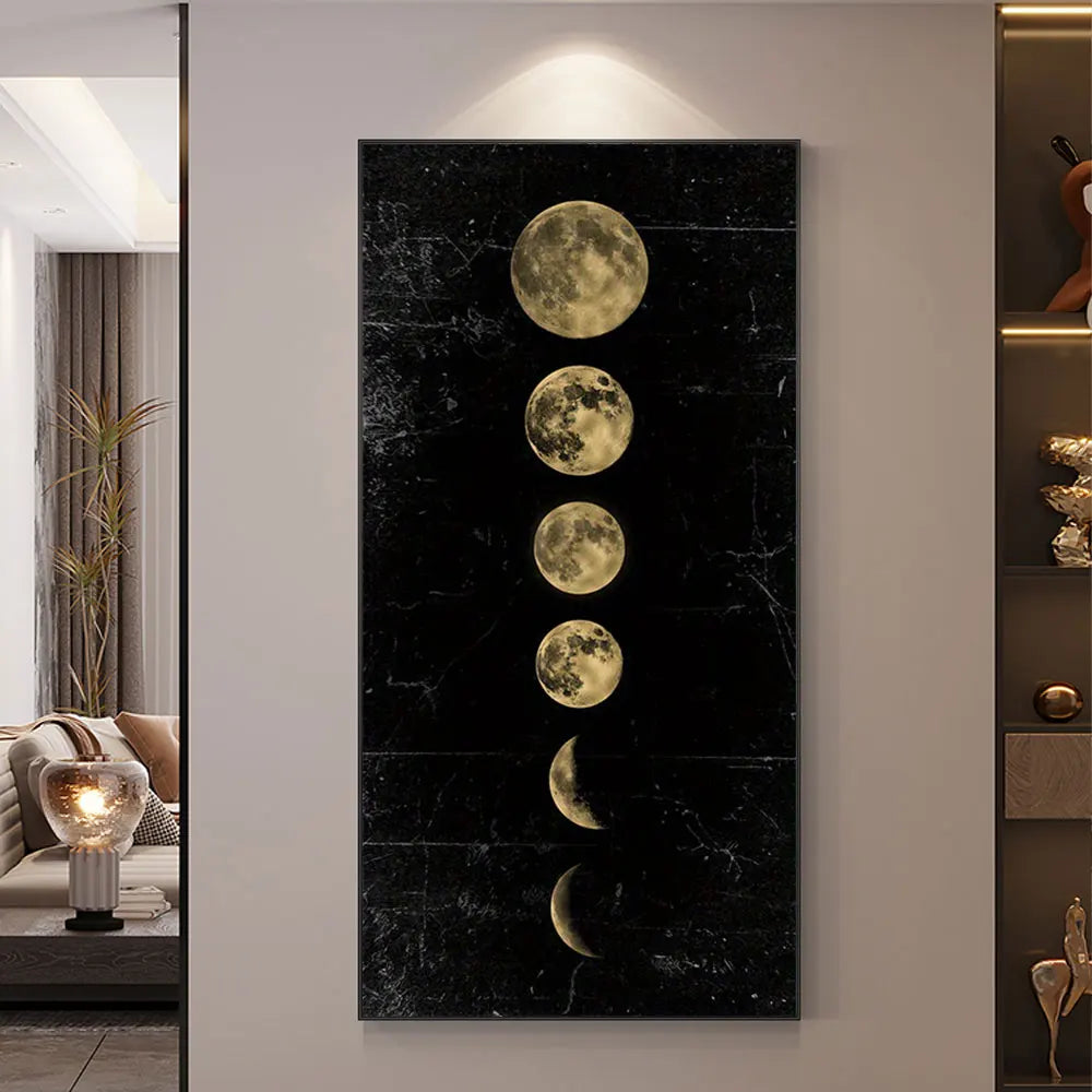 Wall Art Moon Phase Gold Black Posters Aesthetic Canvas Art Prints