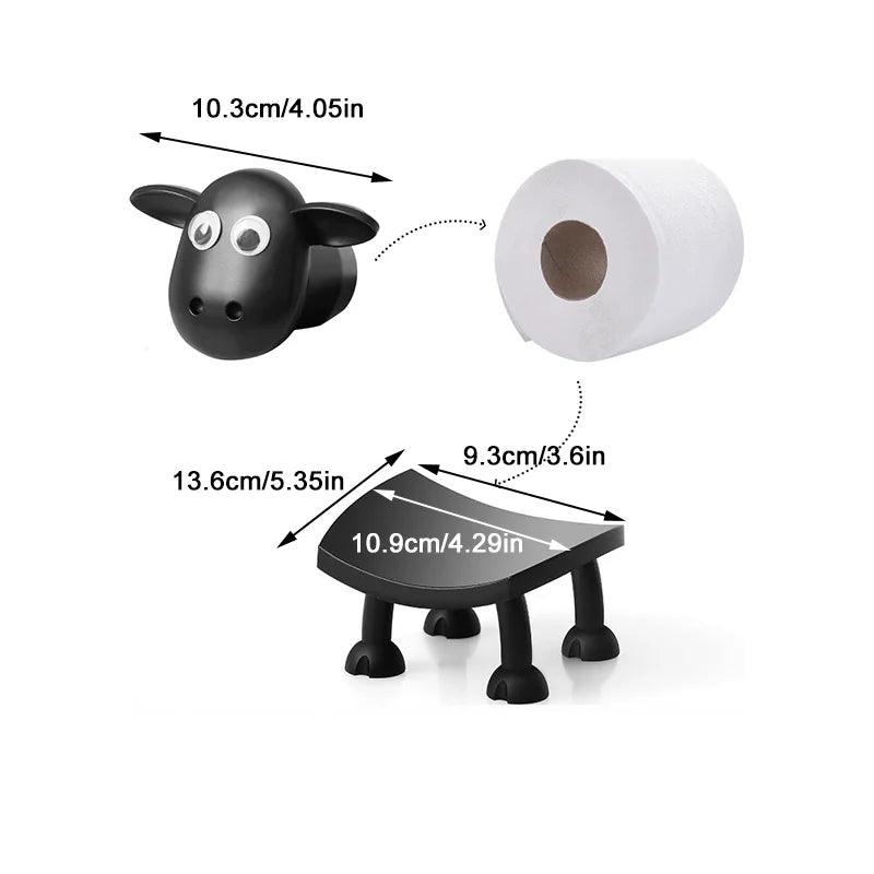 Cartoon Sheep Toilet Roll Paper Holder – Creative Tissue Holder for Living Room, Dining Table, Kitchen & Bedroom