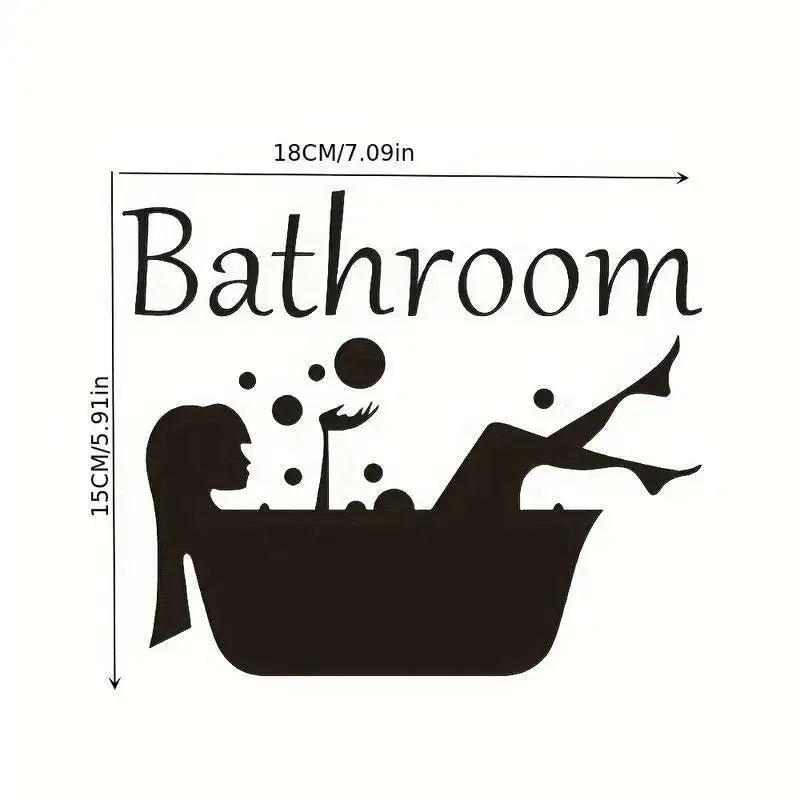 Removable Vinyl Wall Sticker – DIY Home Décor Decal for Bathroom, Living Room, Bedroom & Doors