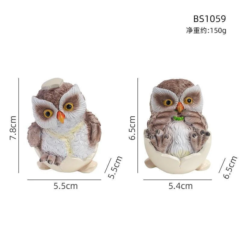 Resin Owl Statue - Modern Animal Desk Decoration for Living Room and Home Figurines