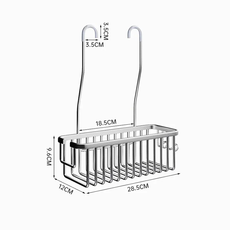 Rustproof Aluminum Bathroom Shelf – No-Drill Shower Organizer for Bathroom