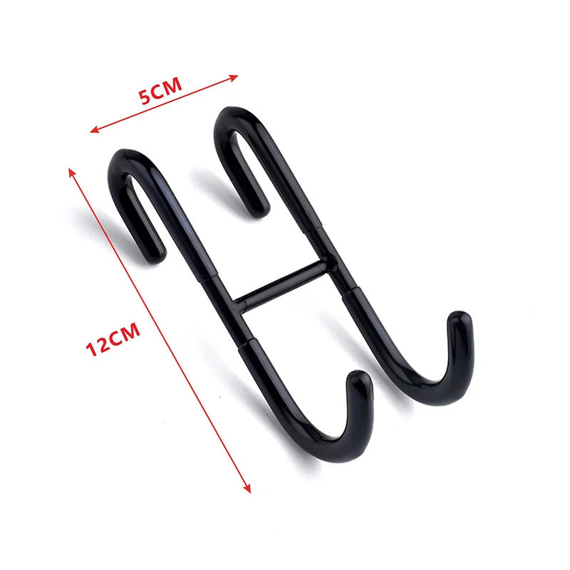 Stainless Steel Over Glass Door Shower Towel Rack – S-Shape Bathroom Bathrobe Hanger with Hooks