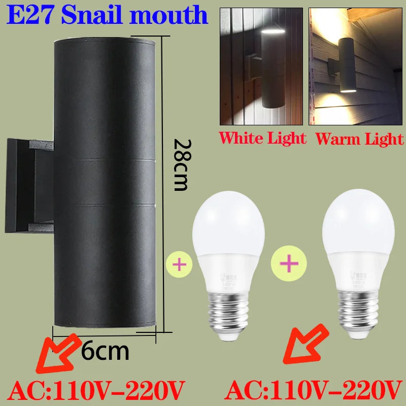 Modern LED Wall Light - Waterproof Outdoor AC 220V/110V Lamp