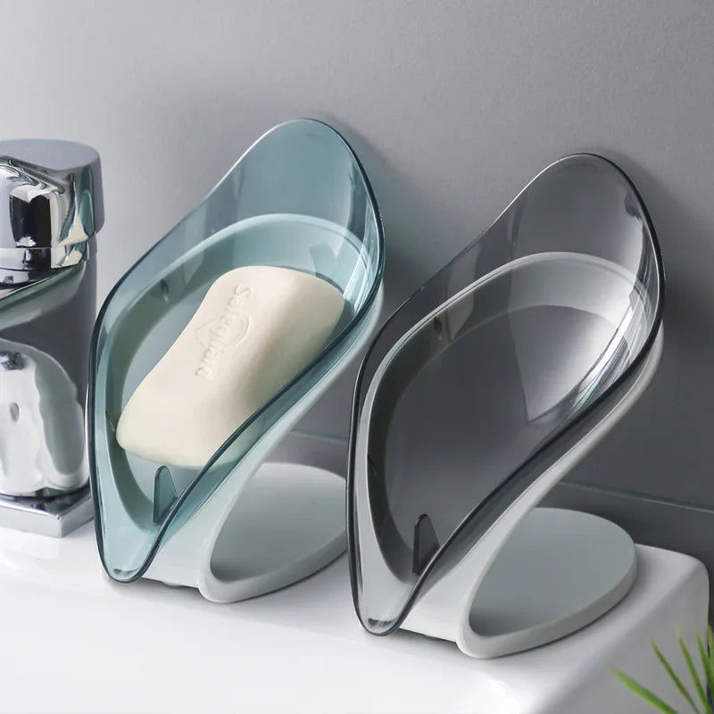 Bathroom Soap Holder Leaf Shape Dish Soap Kitchen Sponge Soap Box Storage