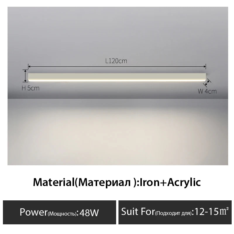 Modern Long Strip LED Ceiling Lights - Versatile Aisle and Room Lighting