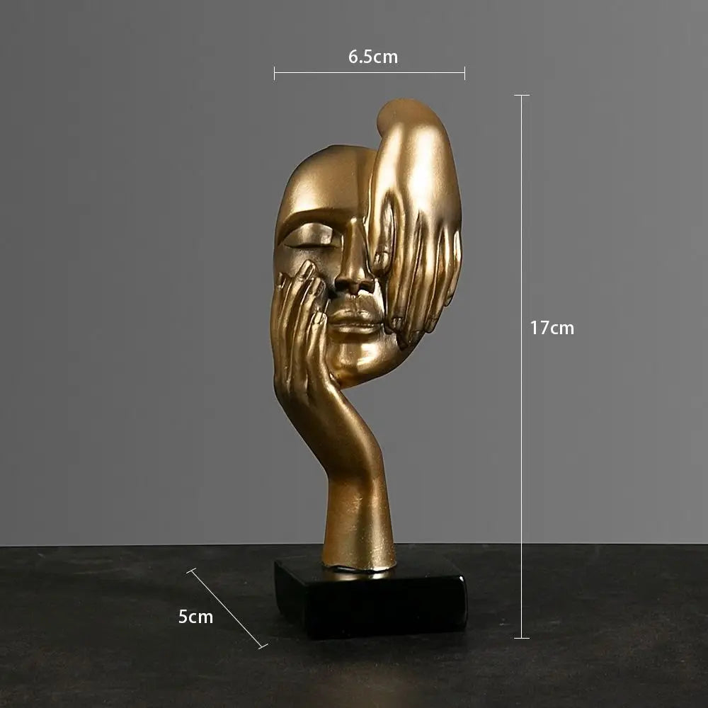 Resin Abstract Thinker Statue – Nordic Light Luxury Figurine for Home & Office Decor