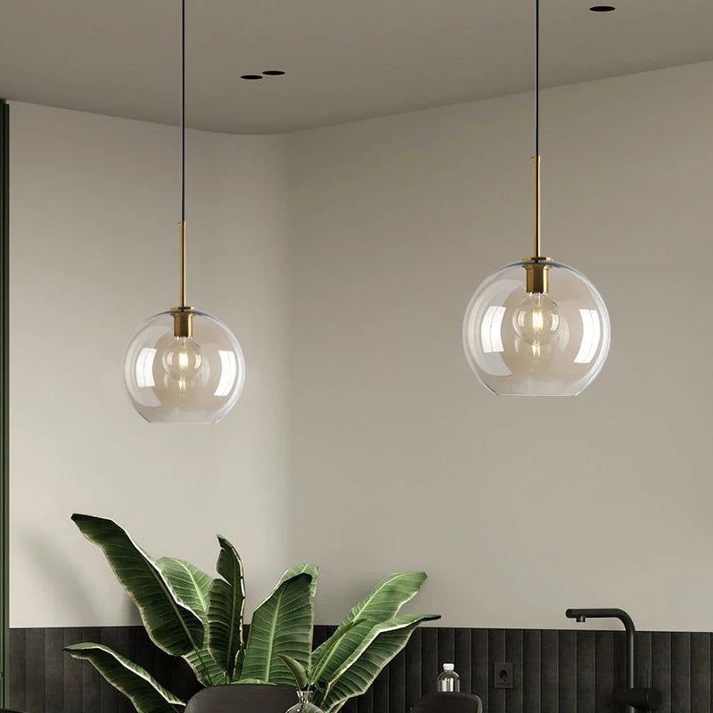 Nordic Glass Pendant Light – Elegant Hanging Lamp for Dining Rooms and More