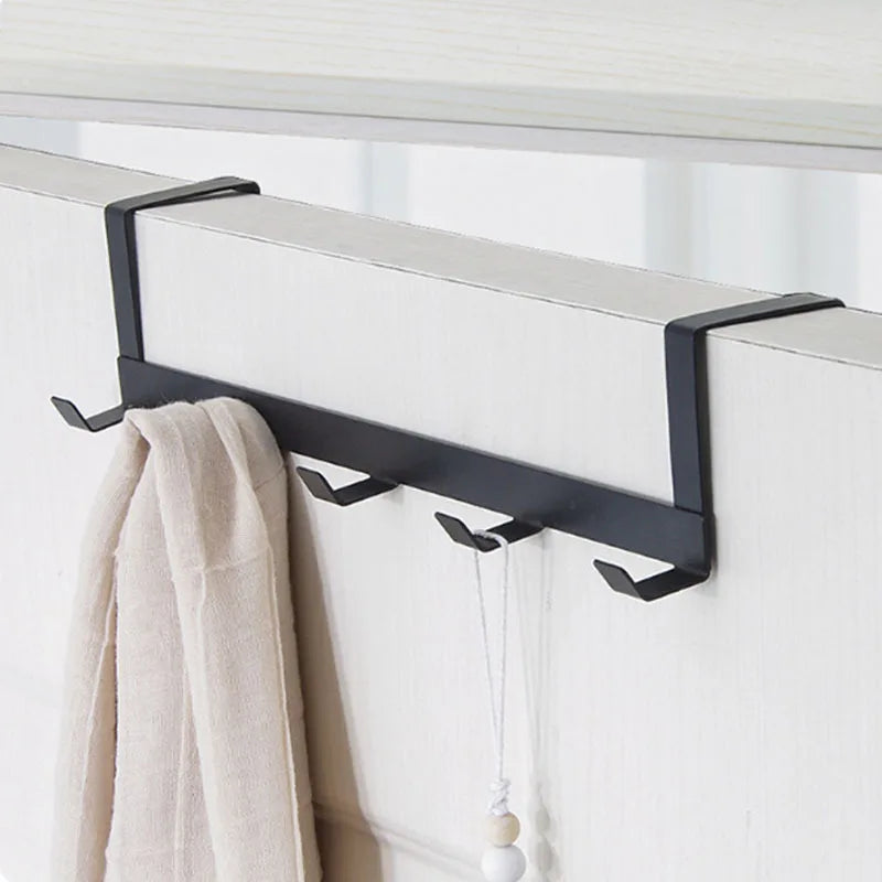 5-Hook Over-the-Door Multifunctional Organizer Rack – Coat, Hat, Towel Hanger for Bathroom, Kitchen, and Home