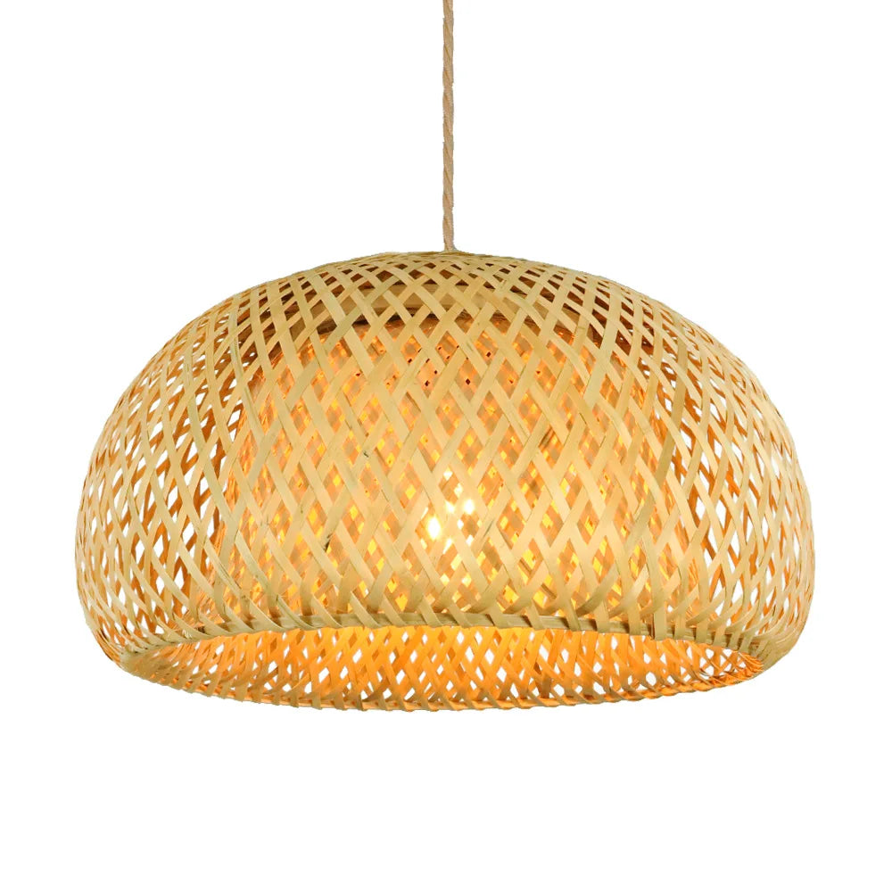 Bamboo Lantern Pendant Lamp – Hand-Woven Rattan Lighting Fixture