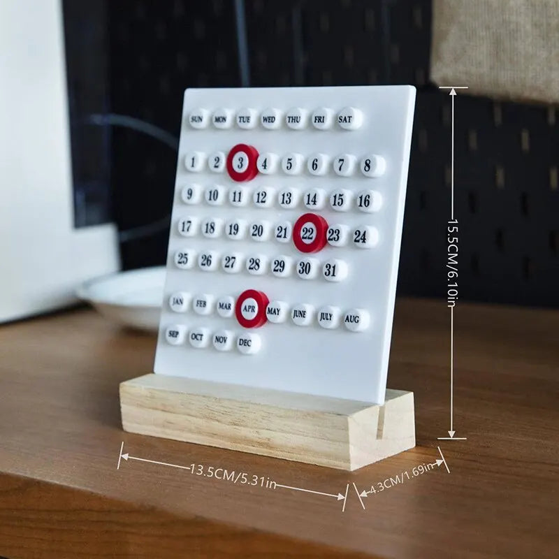 Acrylic Wooden Base Handmade DIY Ten Thousand Year Calendar – Elegant Desktop Ornament