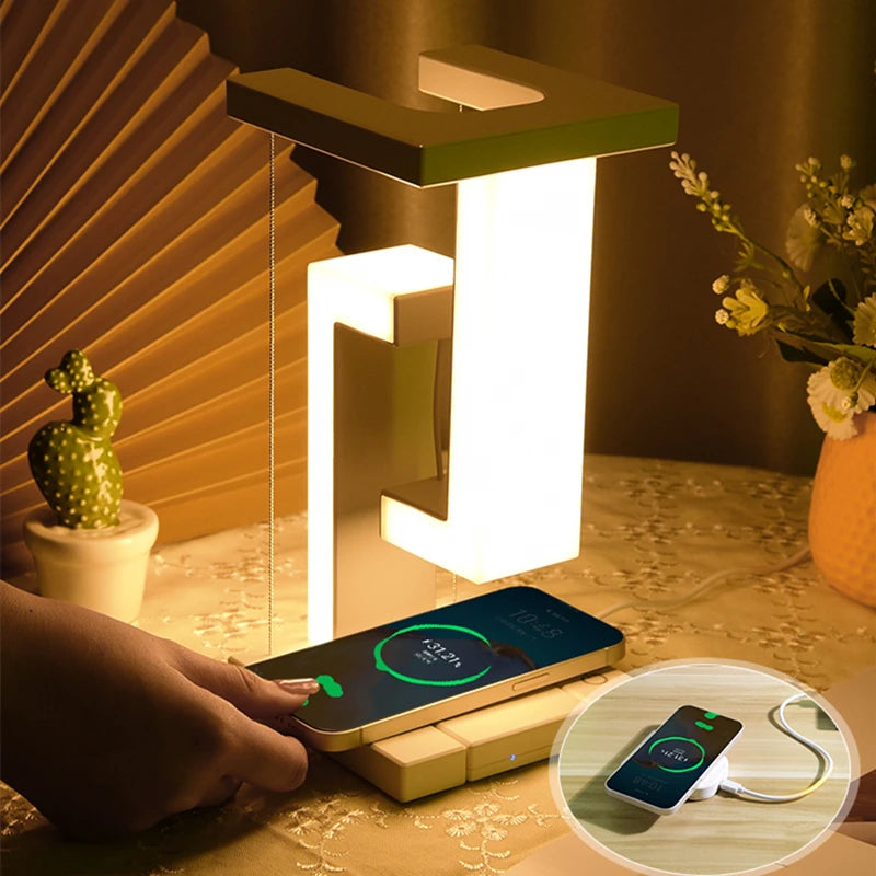 Modern Novelty Floating Lamp with 10W Detachable Wireless Charger