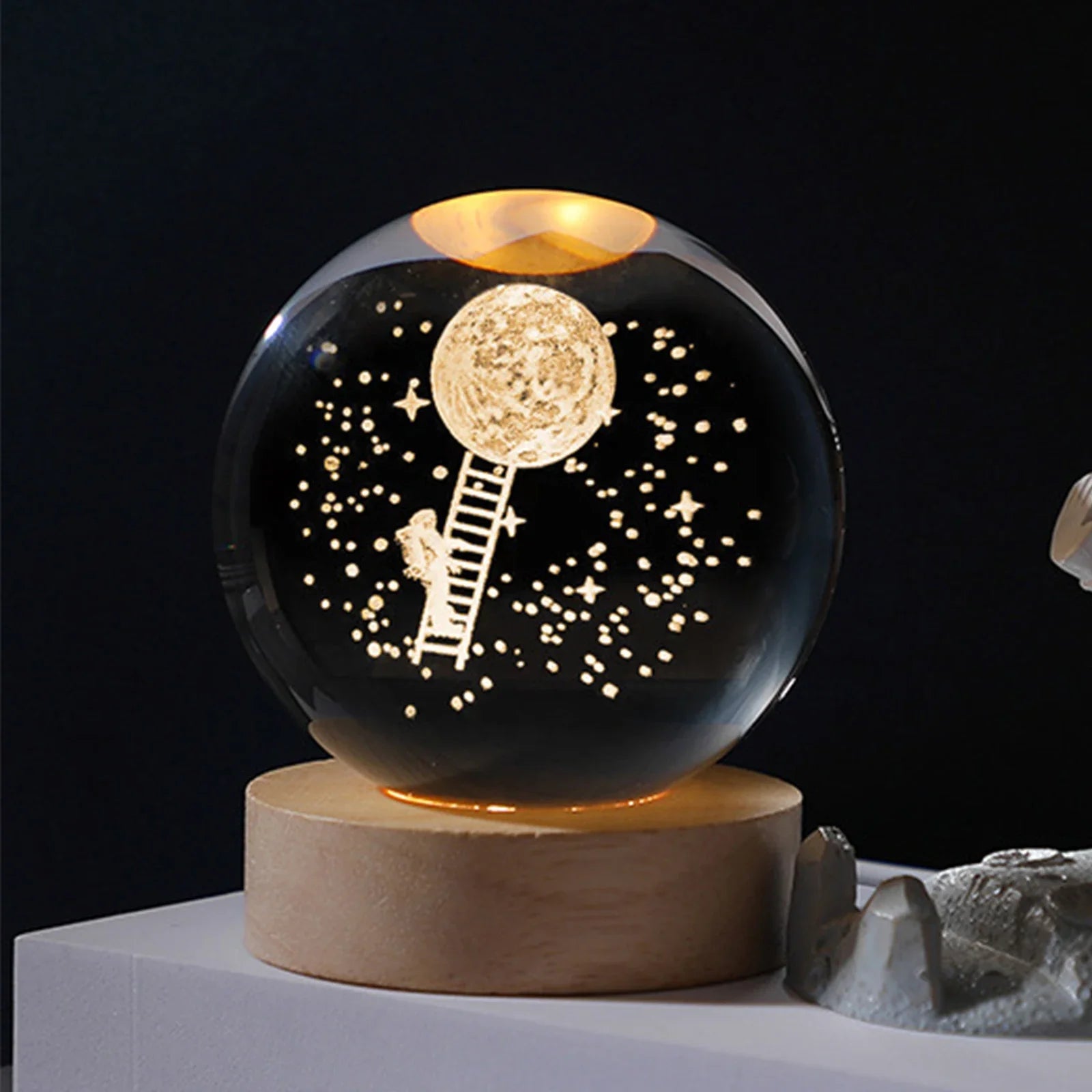 Crystal Ball LED Night Light - Galaxy Atmosphere Lamp for Home Décor