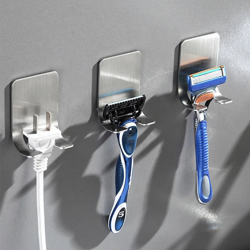 Adhesive Wall-Mounted Razor Hook – Waterproof Holder for Bathroom & Kitchen