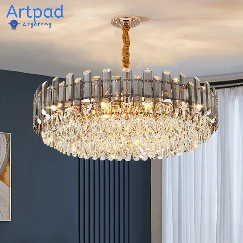 Nordic LED Crystal Chandelier in Gold for Dining, Living Room, Bedroom, Kitchen