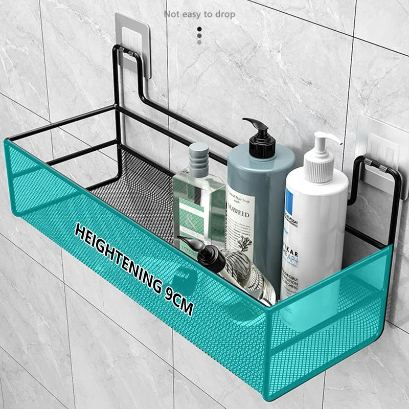 Wall-Mount Bathroom Shelf - No-Drill Shower Shampoo Rack & Bathroom Organizer for Storage