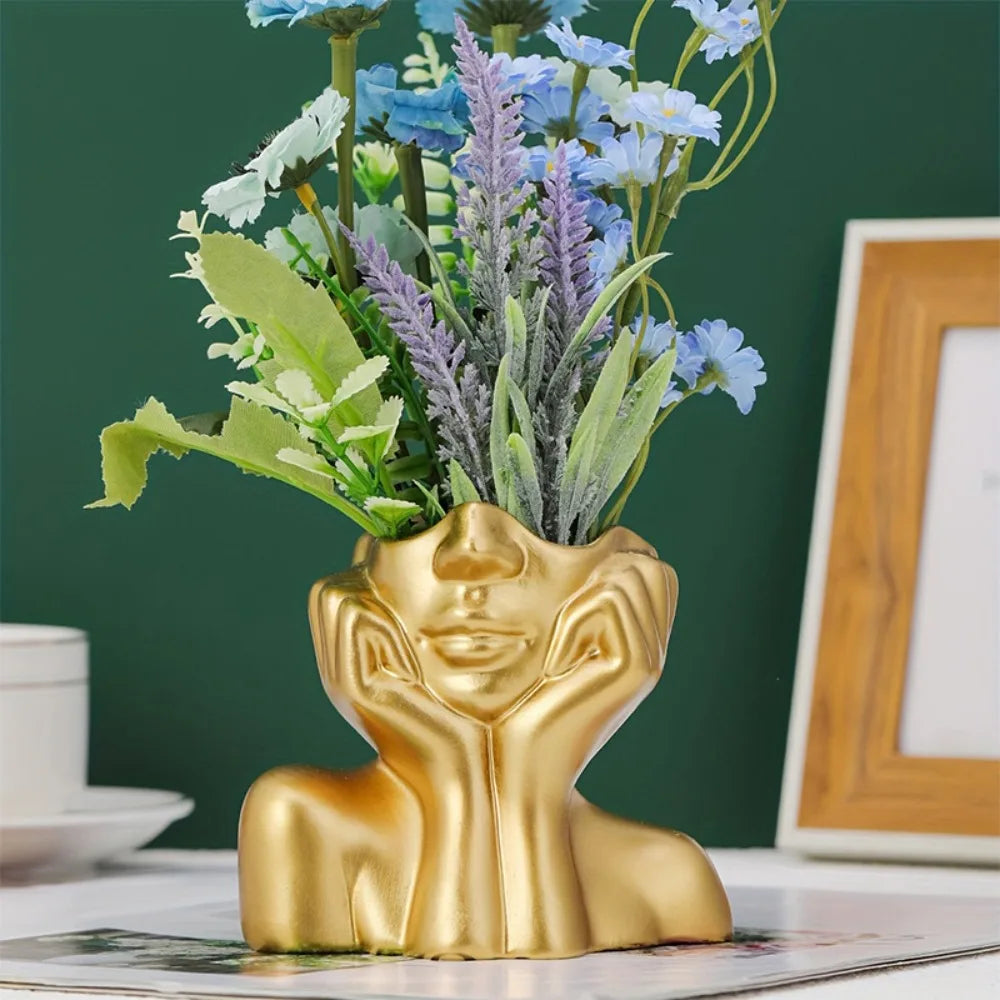 Scandinavian Resin Vase – Human Body Modeling Art Flower Arrangement