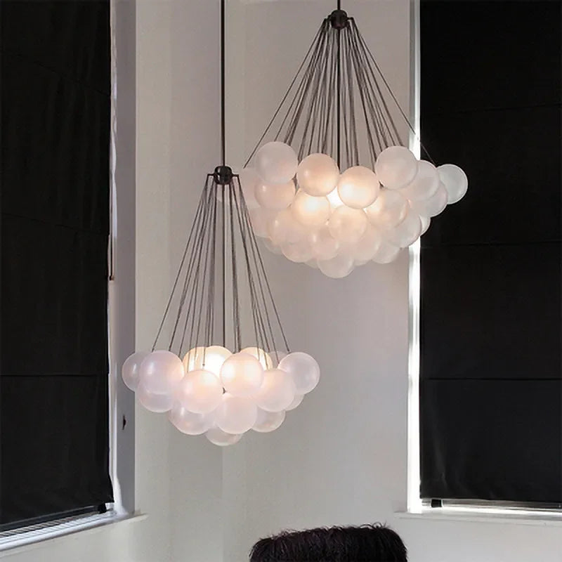 Nordic Frosted Glass Ball Chandelier – Elevate Your Space with Contemporary Elegance