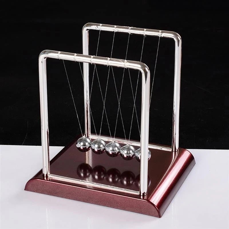 Newton's Cradle Desk Decor – Metal Pendulum Balls & Steel Balance Physics Toy