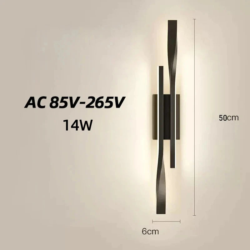 Long Strip Luxury Wall Lamp - Modern Nordic Bedroom Bedside and Living Room TV Wall Light