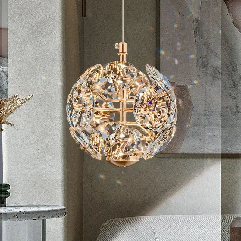 LED Imitation Crystal Headboard Pendant Lamp - Elegant Indoor Lighting for Bedrooms and Dining Spaces