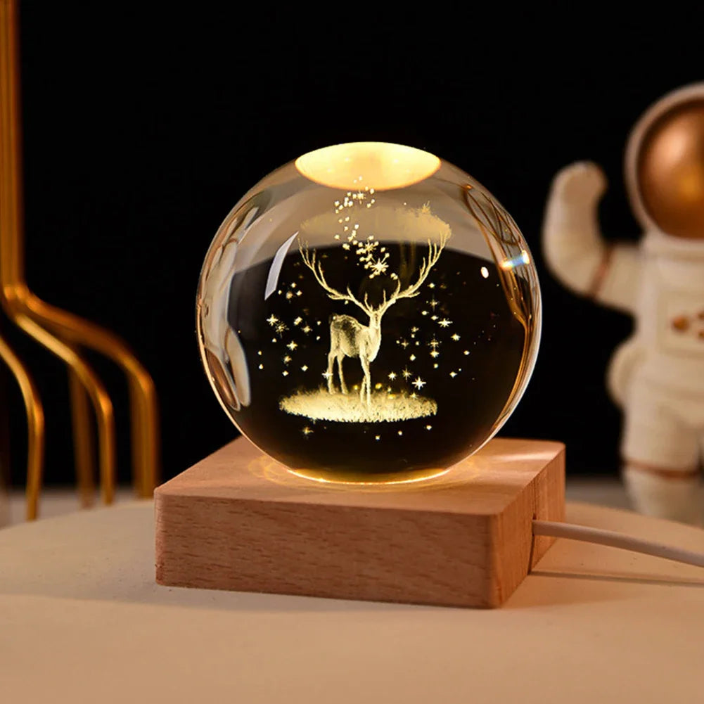 Crystal Ball LED Night Light - Galaxy Atmosphere Lamp for Home Décor