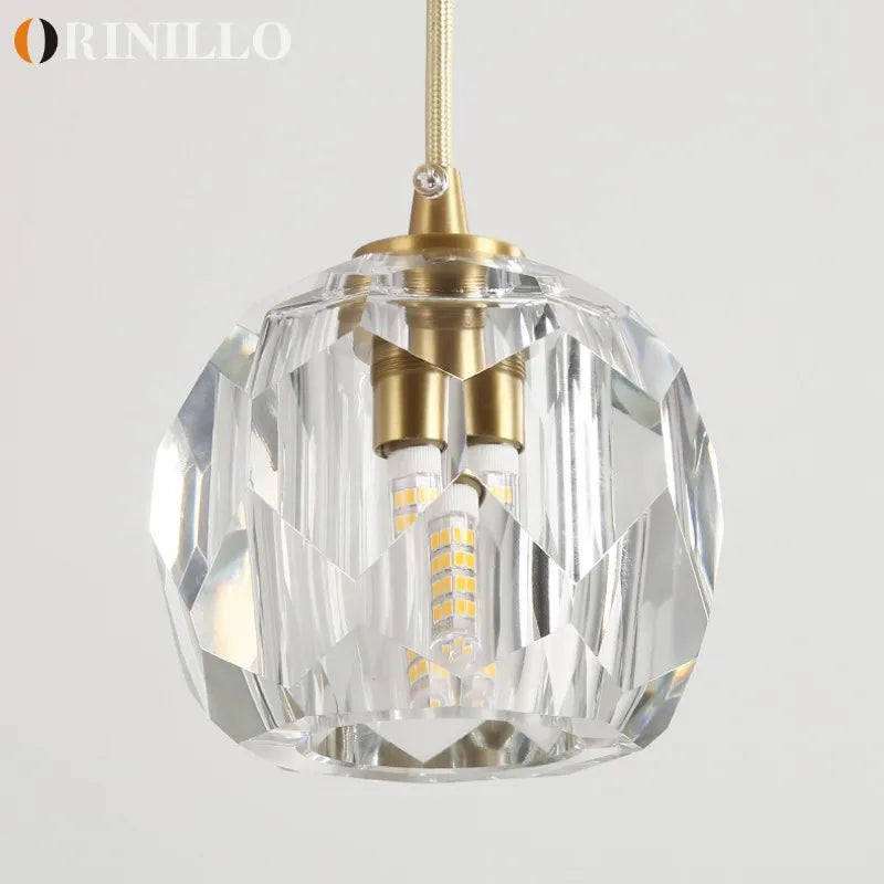 Modern Crystal Single-Head Chandelier – Sleek Luxury for Contemporary Spaces