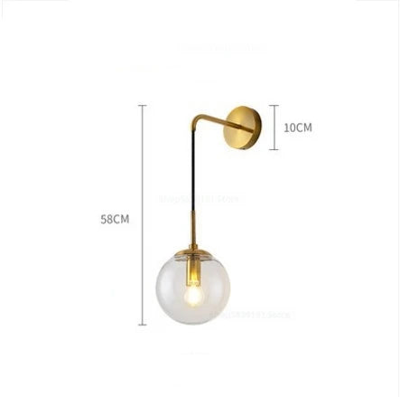 Nordic Modern Vintage Wall Lamps: LED Glass Ball Elegance for Your Home