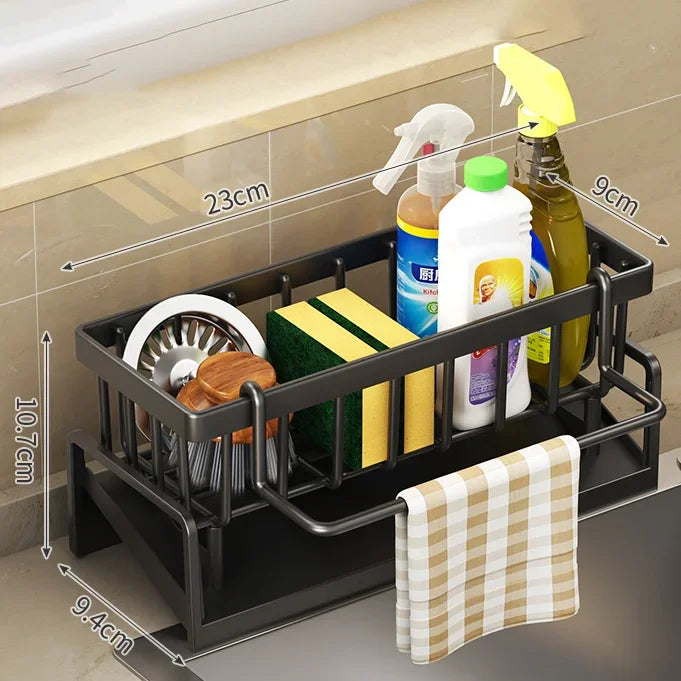 Kitchen Shelf Rag Storage Drainage Rack – No-Punch Installation Kitchen Accessories