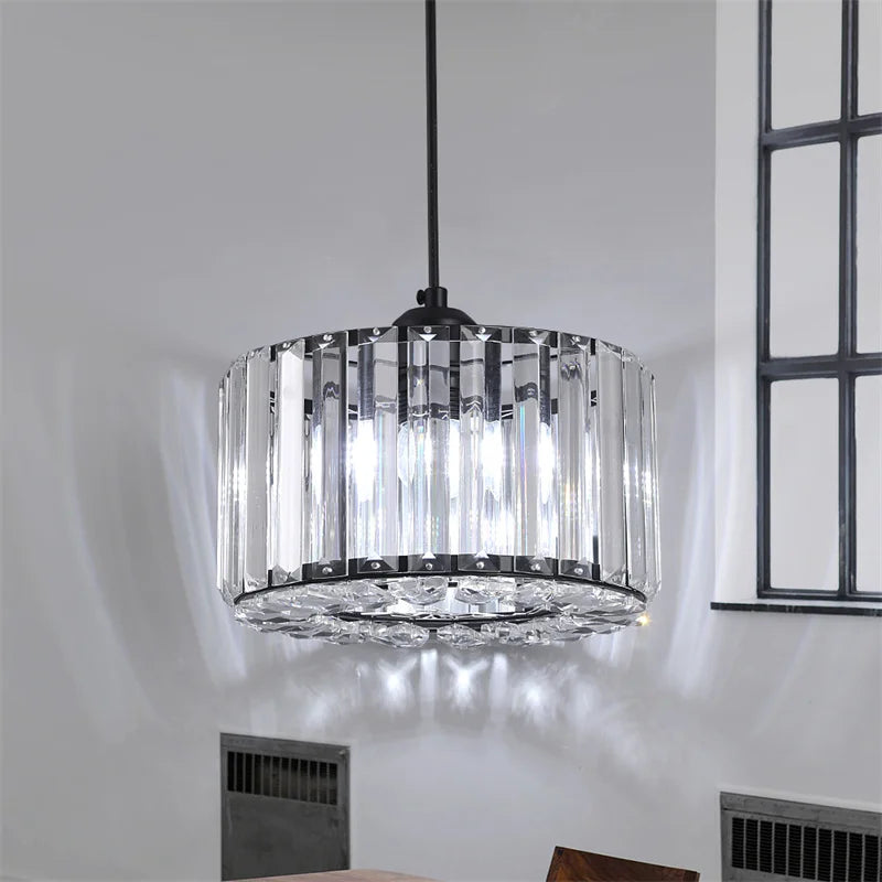 Round Luxury Crystal Chandelier Pendant Lamp for Hallway, Bedroom, Dining Room