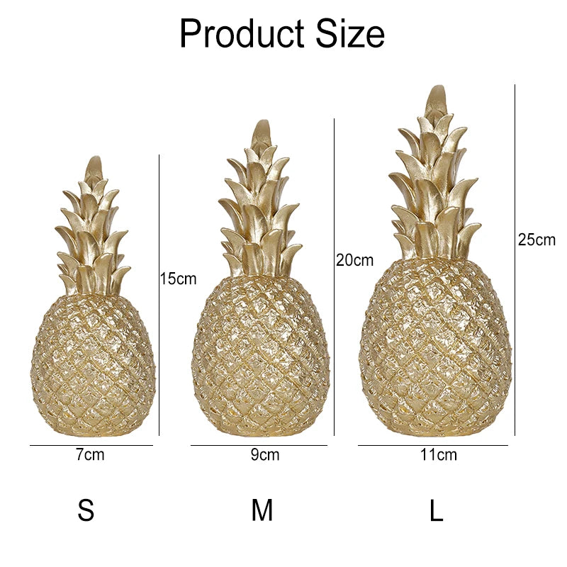 Nordic Pineapple Ornaments – Creative Fruit Shape Resin Figurines for Desktop, Living Room, and Wedding Gifts