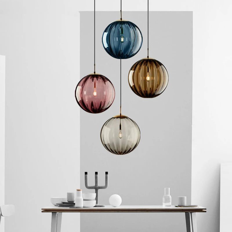 Modern LED Pendant Light – Nordic Glass Ball Hanging Lamp for Stylish Interiors