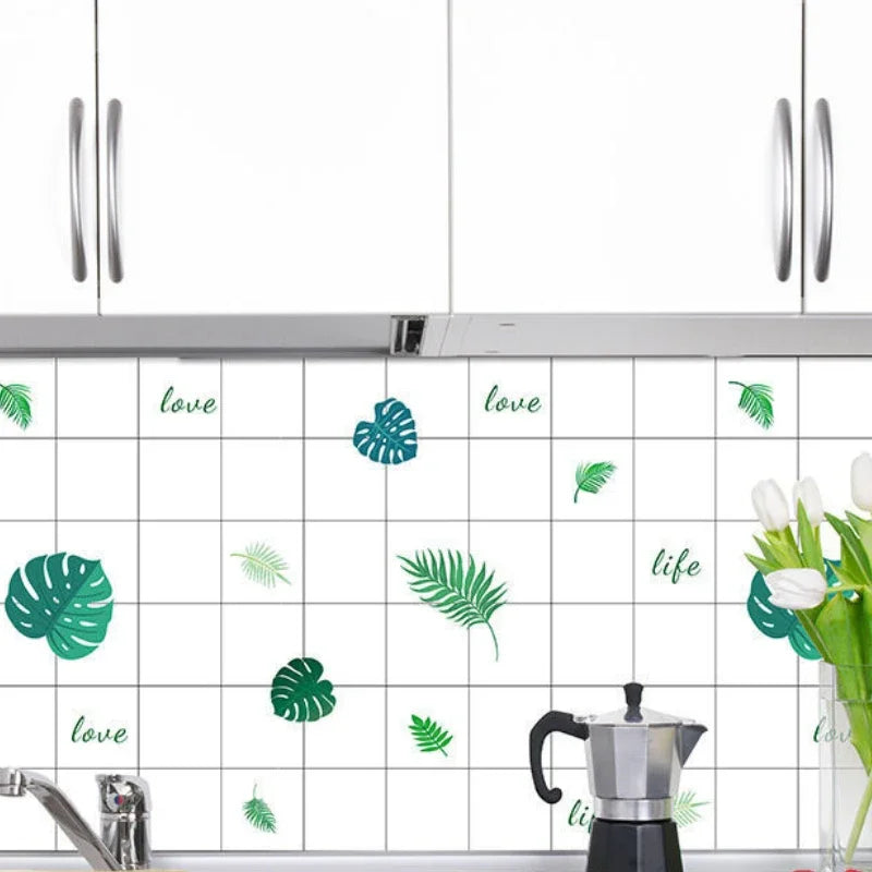 High-Temperature Oil Fume Resistant Kitchen Wall Stickers – Waterproof & Self-Adhesive Transparent Decals