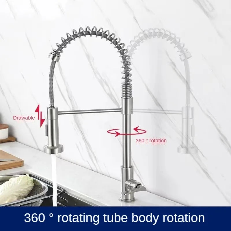 Kitchen Wall Faucet - Deck Mounted Single Cold Tap with 360 Degree Rotation