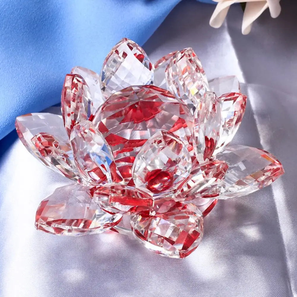 Multicolor Crystal Lotus Flower Figurine – Home & Wedding Decoration