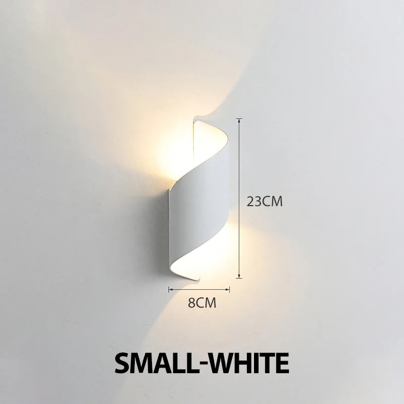 Spiral Design LED Wall Lamp - 10W Indoor/Outdoor Waterproof Modern Nordic Sconce